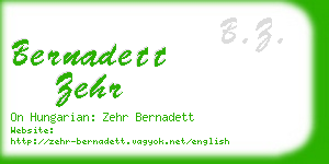 bernadett zehr business card